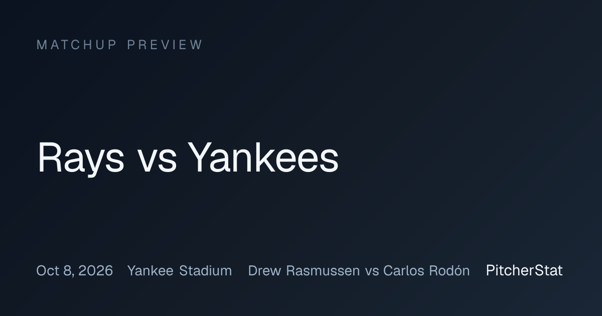 Rays vs Yankees Preview & Pitchers — Oct 8, 2026 | PitcherStat