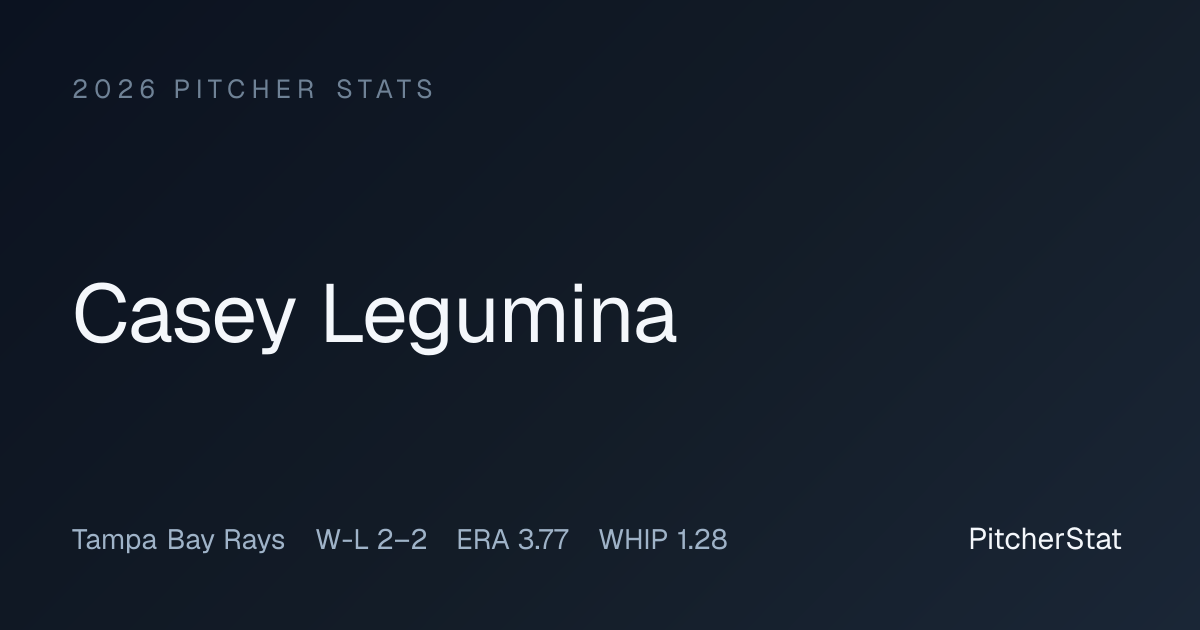 Casey Legumina Stats 2026: ERA, WHIP & Game Log | PitcherStat